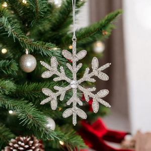 Beaded Snowflake Christmas Tree Hanger