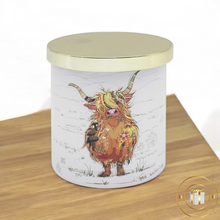 Load image into Gallery viewer, Hamish Highland Cow Bug Art Candle
