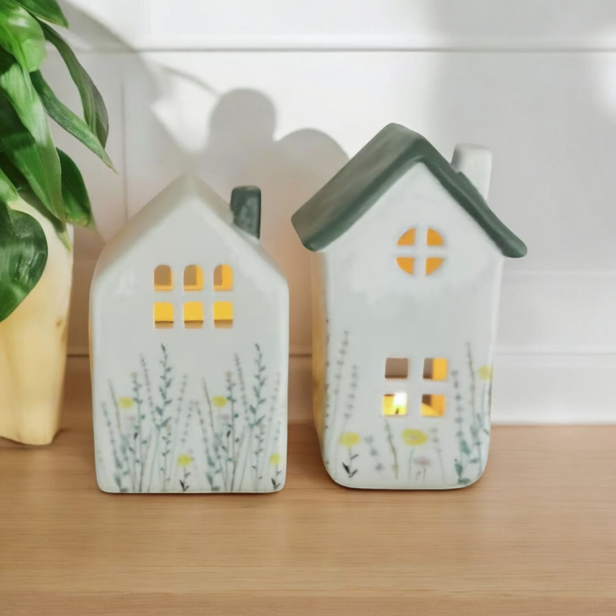 Meadow Flowers Ceramic House Tea Light Holders