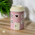Village Pottery Round Pink House Ceramic Wax Warmer Oil Buner