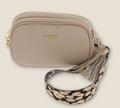 Cross Body Shoulder Bag With Two Zips - Cream