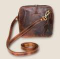 Vintage Leather Clutch / Cross Body Bag - Brown