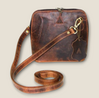 Vintage Leather Clutch / Cross Body Bag - Brown