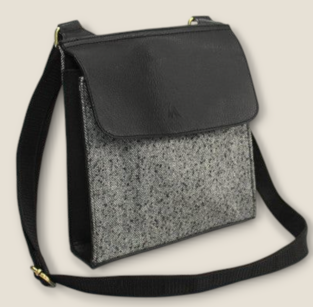 Herringbone Black Flap Bag