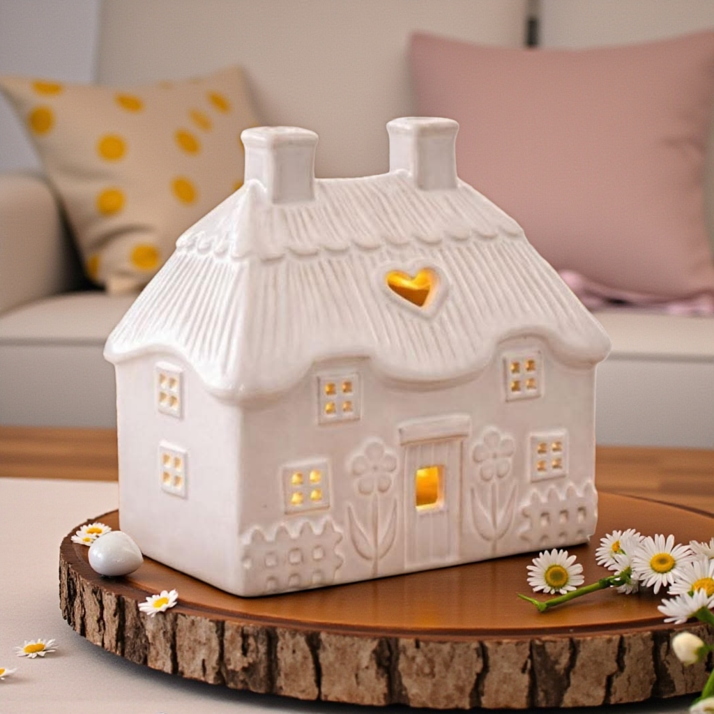 White Cottage Candle T-Light Holder ***PRE-ORDER***