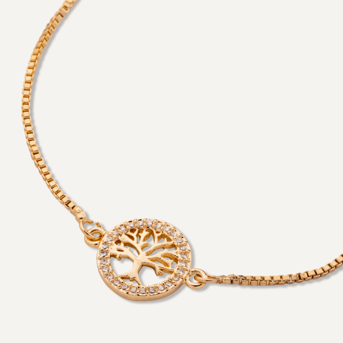 Tree of Life Drawstring Bracelet In Gold