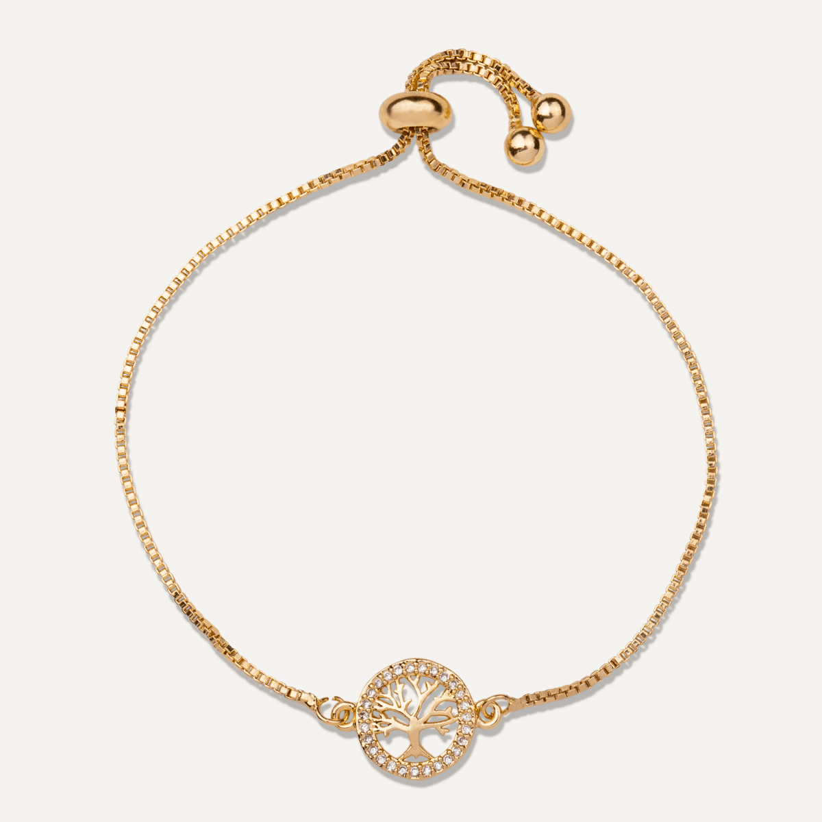 Tree of Life Drawstring Bracelet In Gold