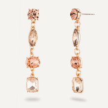 Load image into Gallery viewer, Iris - Gold &amp; Multicoloured Crystal 4-Stone Dangle Earrings
