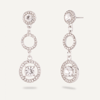 Vivienne - Silver & Crystal Circle Link Drop Earrings