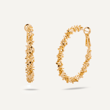 Load image into Gallery viewer, Vivienne - Textured Hoop Earrings In Gold
