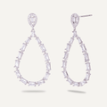 Vivienne Teardrop Hoop Dangle Earrings In White Gold