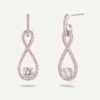 Vivienne Solitaire Twist Drop Earrings In White Gold & Cubic Zirconia