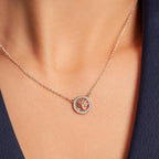 Tree of Life Pendant Necklace In White Gold & Cubic Zirconia