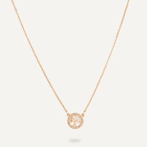 Tree of Life Pendant Necklace In Gold & Cubic Zirconia
