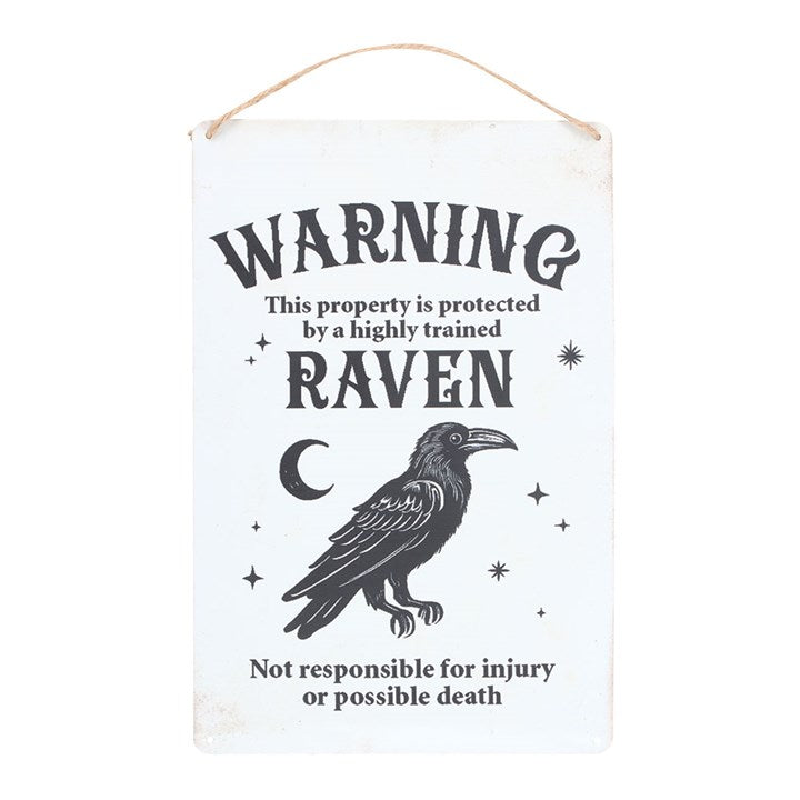 Protected By A Raven Gothic Sign