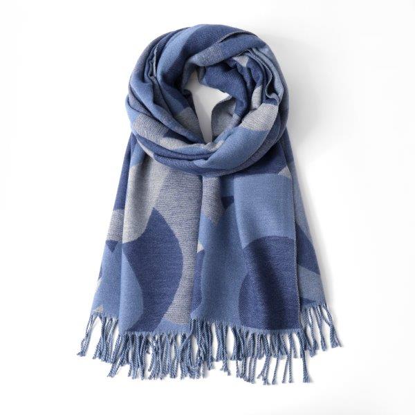 Cashmere Scarf - Abstract Blue