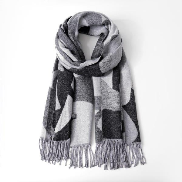 Cashmere Scarf - Abstract Grey