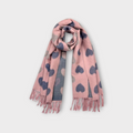 Cashmere Reversible Retro Heart Scarf – Pink