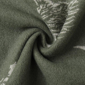 Cashmere Highland Cow Scarf - Olive/Grey