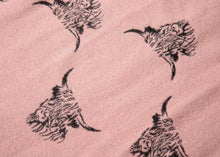 Load image into Gallery viewer, Cashmere Highland Cow Scarf - Black/Pink
