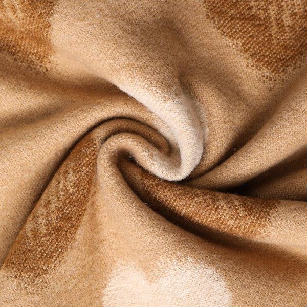Cashmere Reversible Retro Heart Scarf – Camel