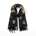 Cashmere Skulls Scarf - Black/Beige *** PRE-ORDER ***