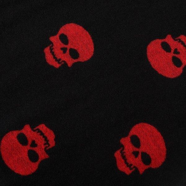 Cashmere Skulls Scarf - Black/Red *** PRE-ORDER ***