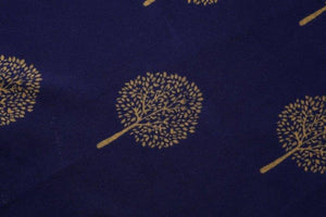 Cashmere Tree Of Life Scarf - Navy/Mustard