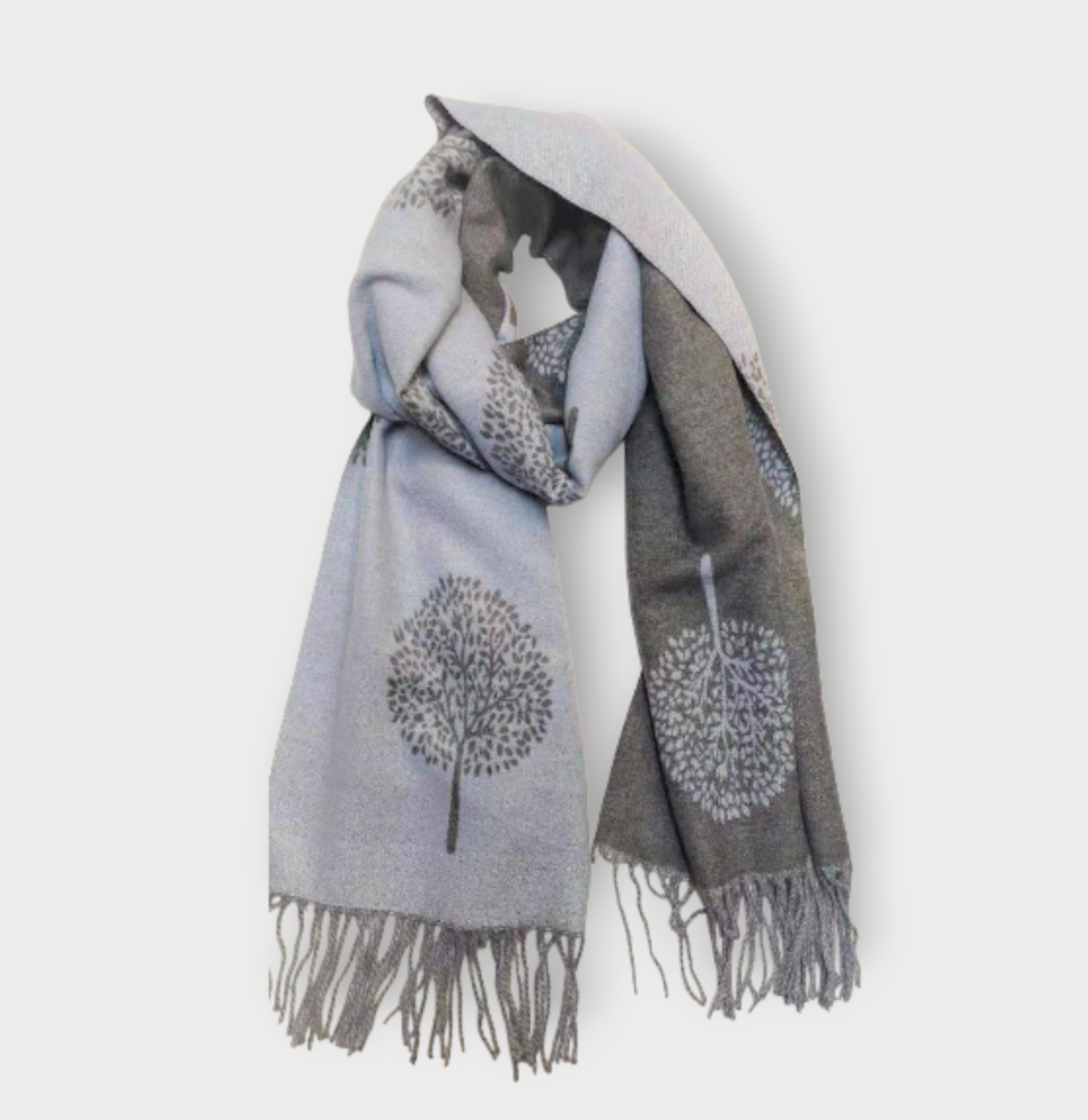 Cashmere Tree Of Life Scarf - Sky Blue
