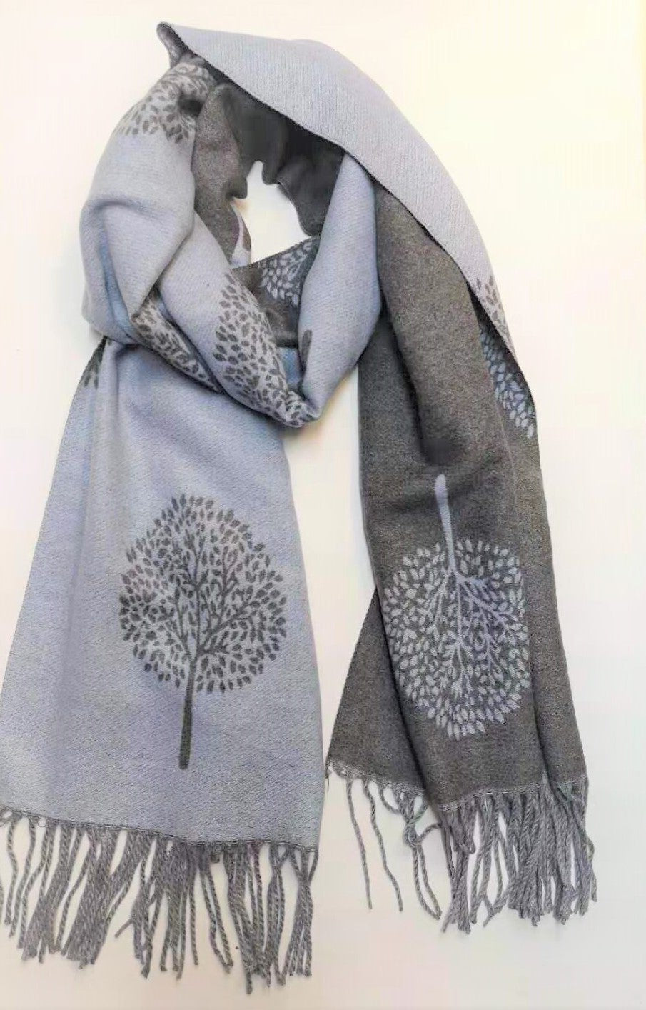 Cashmere Tree Of Life Scarf - Sky Blue