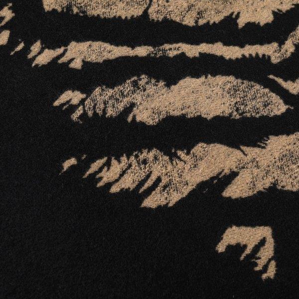 Cashmere Reversible Zebra Print Design Scarf - Beige/Black
