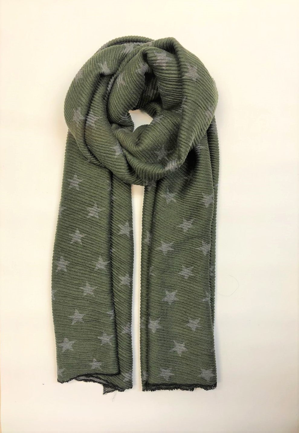 Reversible Stars Scarf - Olive