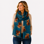 Highland Cow Print Scarf - Lightweight