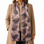 Soft Touch Metallic Leaf Print Scarf