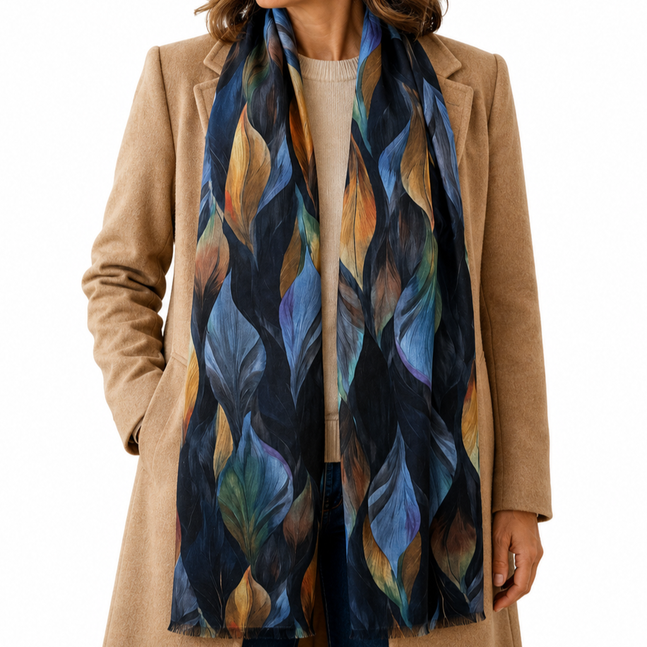 Autumn Leaf Print Scarf