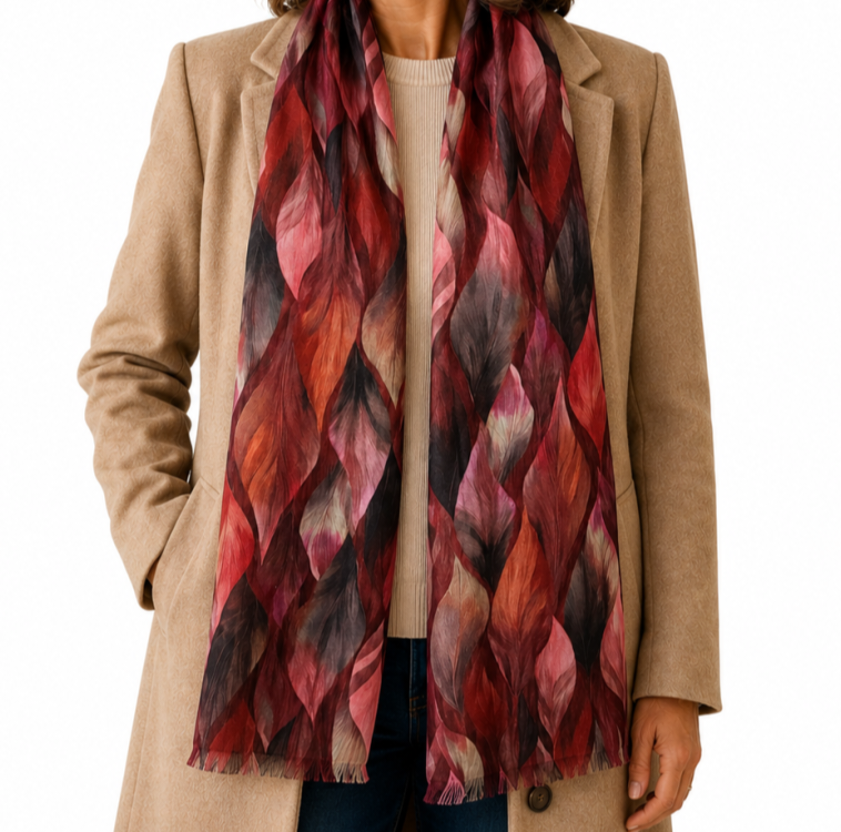 Autumn Leaf Print Scarf