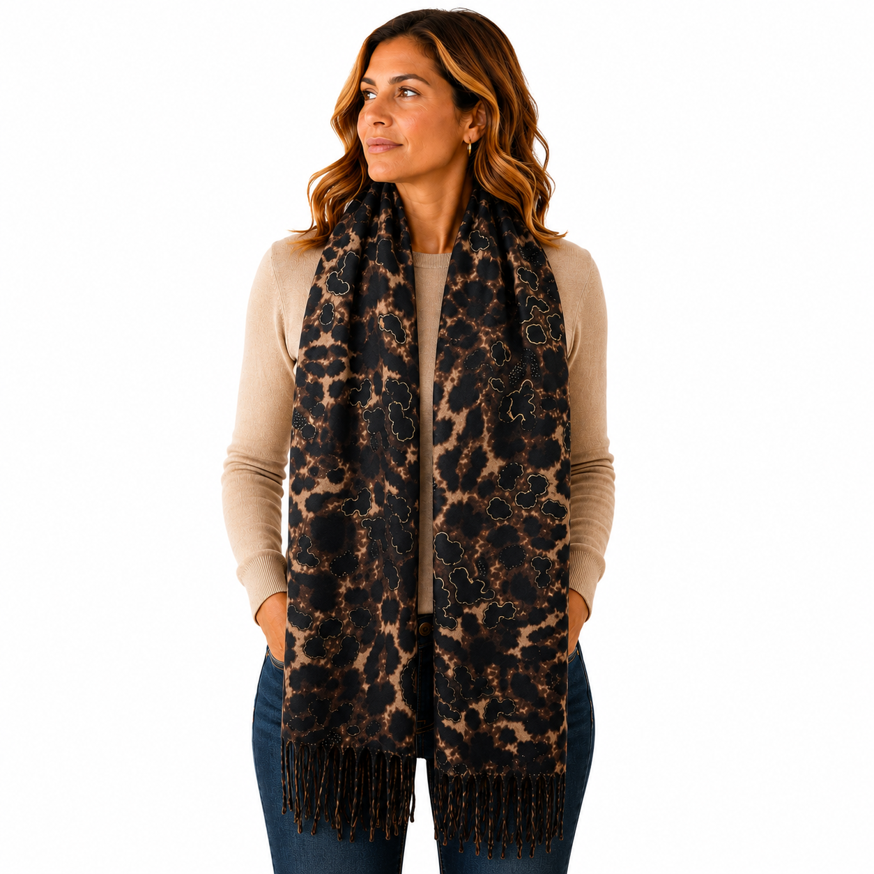 Soft Touch Leopard Print Scarf