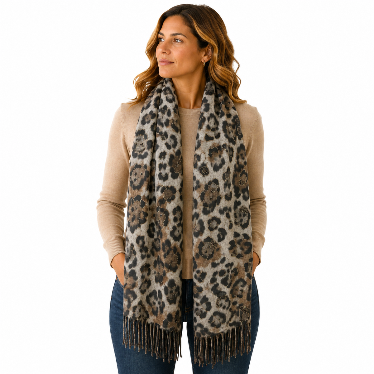 Soft Touch Leopard Print Scarf