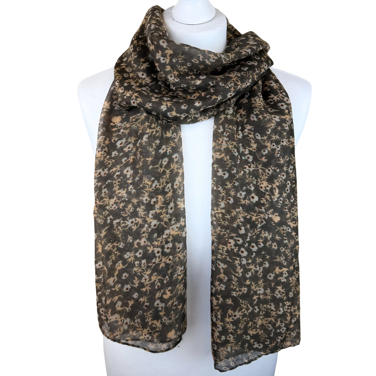 Autumn Floral Shimmer Scarf - Lightweight