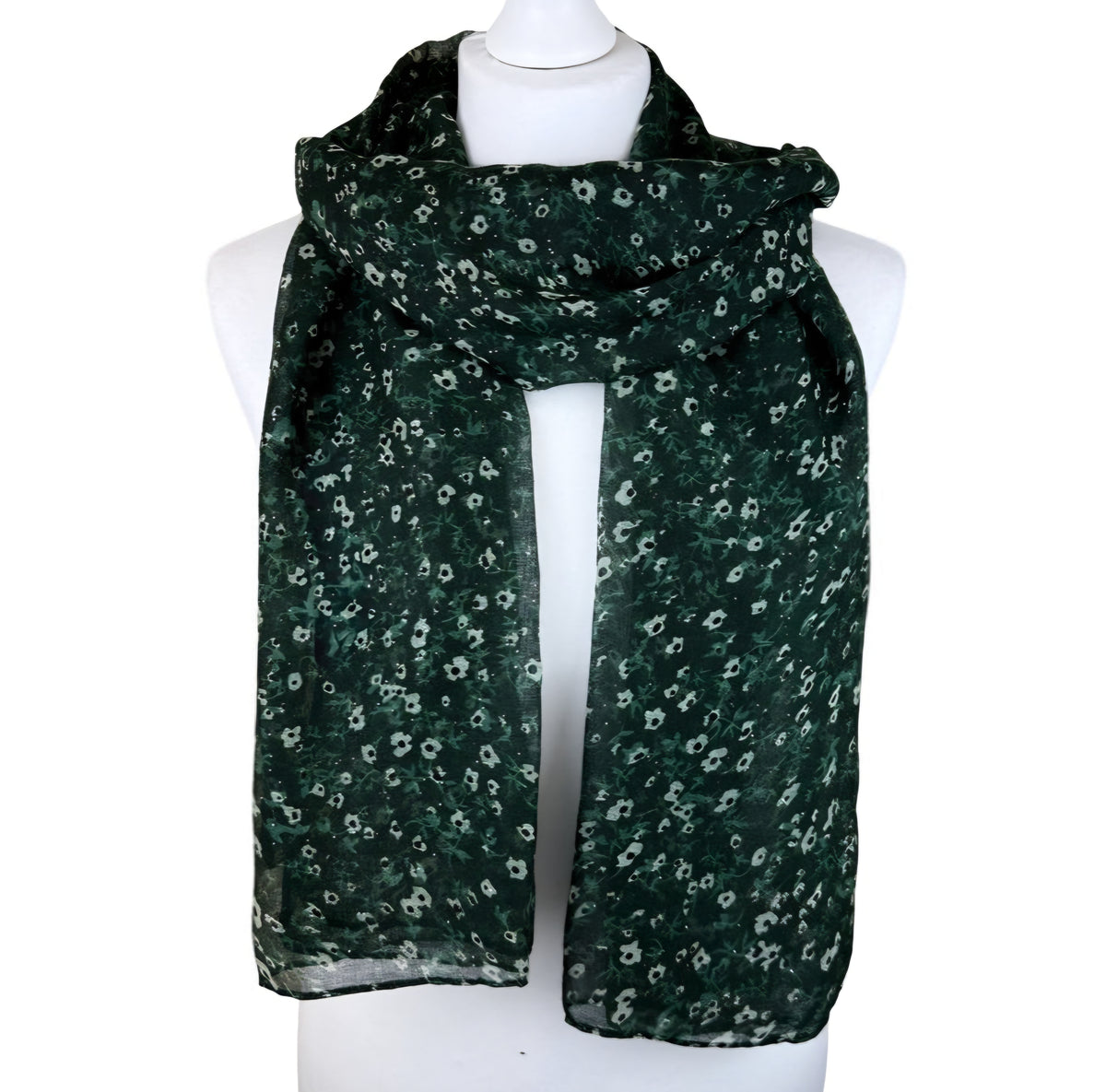 Autumn Floral Shimmer Scarf - Lightweight