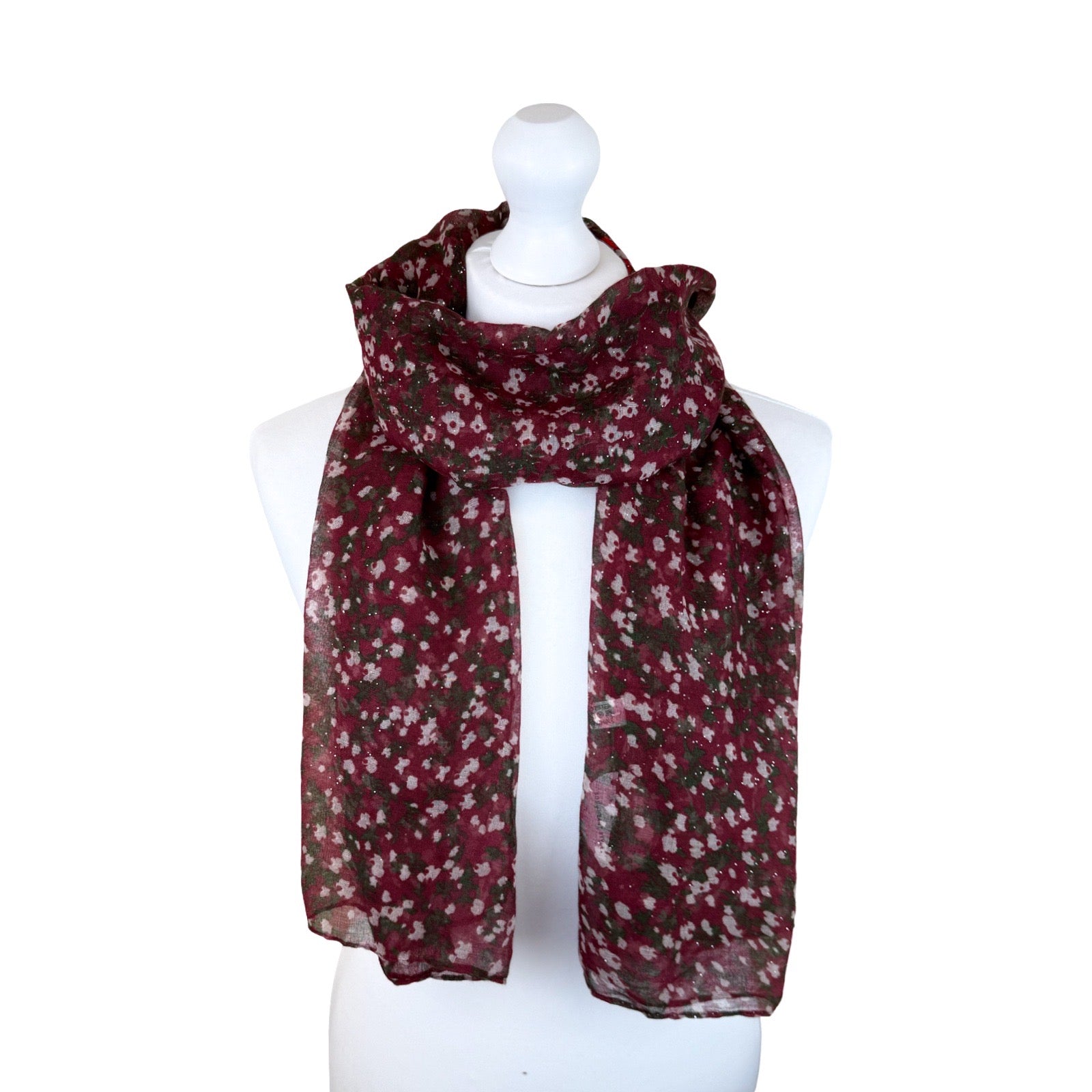 Autumn Floral Shimmer Scarf - Lightweight