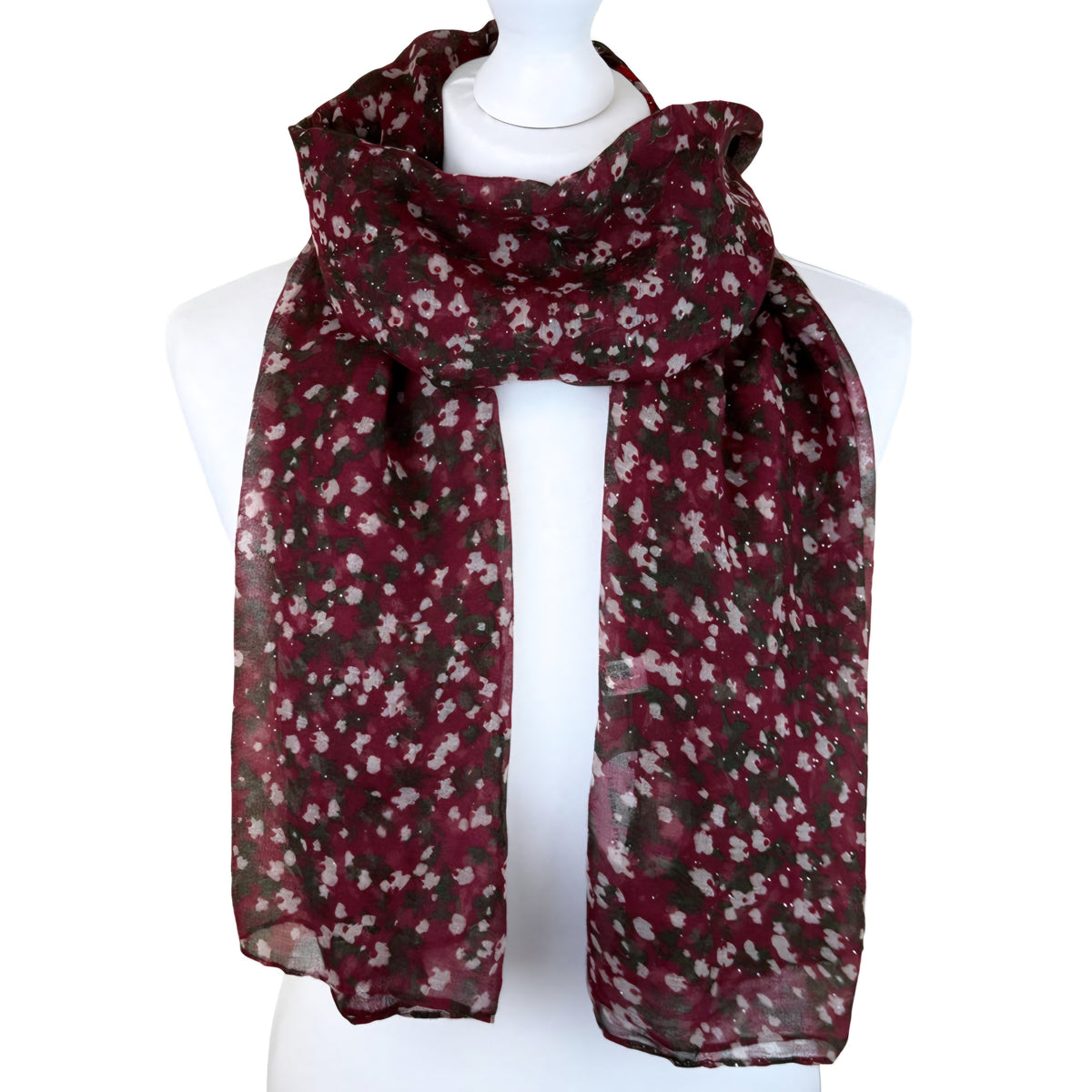 Autumn Floral Shimmer Scarf - Lightweight