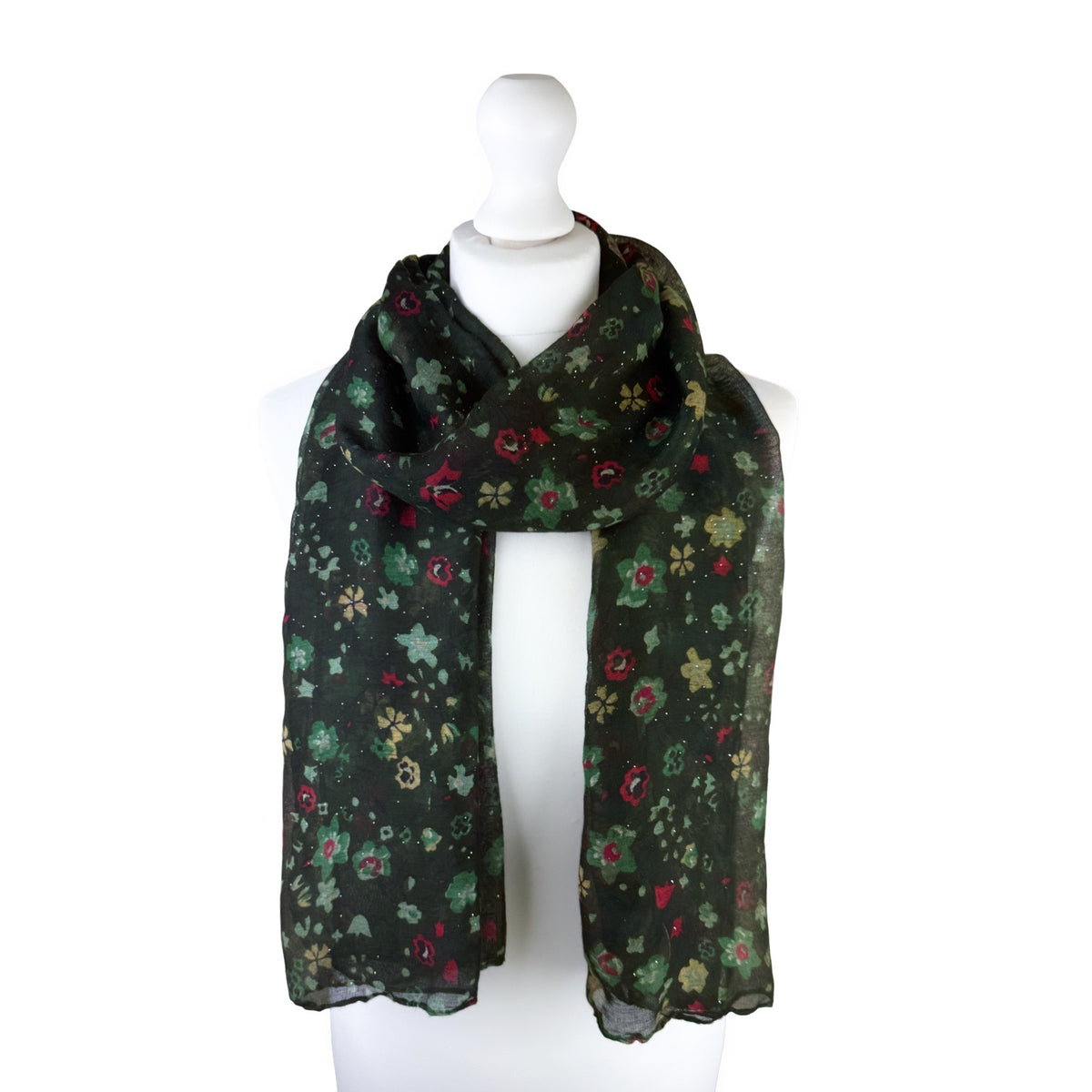 Ditsy Floral Shimmer Scarf - Lightweight