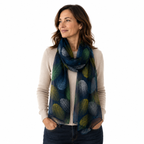 Shimmer Leaf Print Scarf - Lightweight