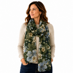 Autumn Floral Shimmer Scarf - Lightweight