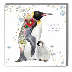 Christmas Card - Penguins Wonderful Christmas .