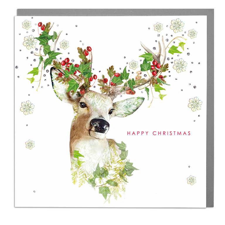 Christmas Card - Stag - Happy Christmas .
