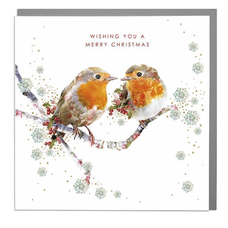 Christmas Card - Two Robins