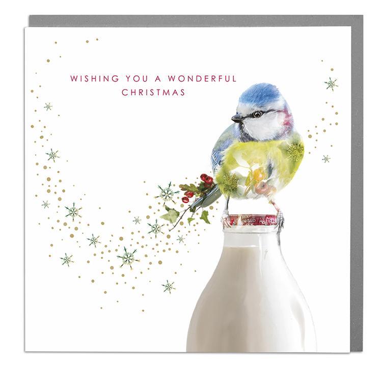 Christmas Card - Blue Tit Wonderful Christmas