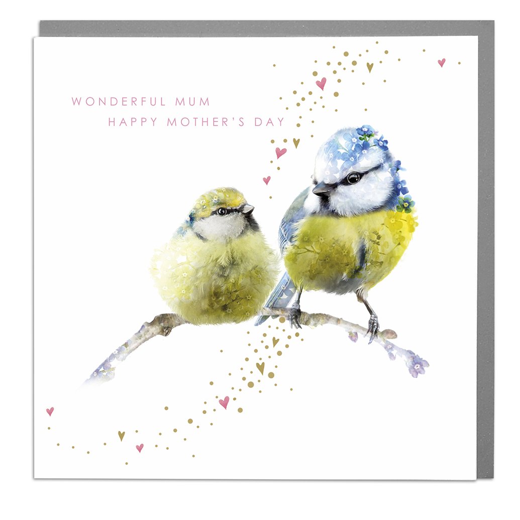 Wonderful Mum Mother's Day Card Birds Blue Tits